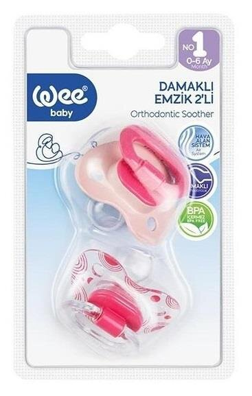 Набір пустушок силіконових Wee Baby №1, ортодонтичні 0-6 місяців, 2 шт