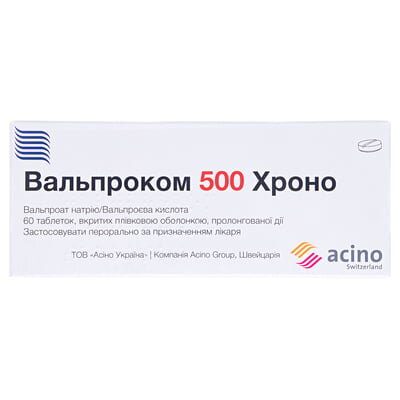 Вальпроком 500 хроно таблетки, в/плів. обол., прол./д. №60 (10х6)