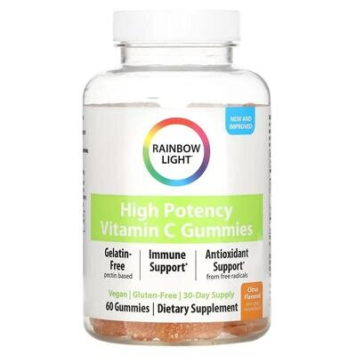 Вітамін C Rainbow Light Vitamin C Gummies зі смаком цитрусу, 60 жувальних цукерок