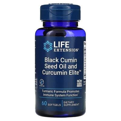 Олія з насіння чорного кмину з куркуміном Life Extension Black Cumin Seed Oil and Curcumin Elite, 60 капсул