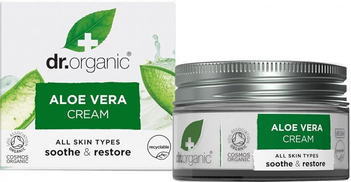 Крем для обличчя та тіла Dr.Organic заспокійливий відновлюючий з алое вера, 50 мл