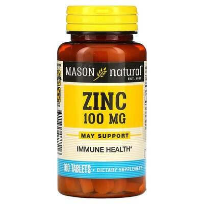 Цинк 100 мг Mason Natural Zinc, 100 таблеток