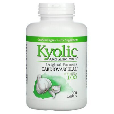 Екстракт витриманого часнику Kyolic Aged Garlic Extract Cardiovascular Health Original Formula, 300 капсул