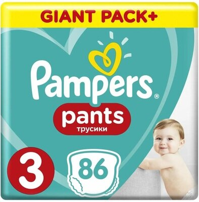 Підгузки-трусики Pampers Pants дитячі розмір 3, 6-11 кг, 86 шт