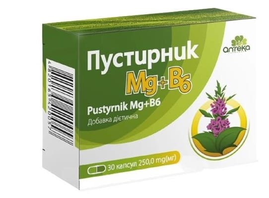 Пустирник Mg + B6 капсули по 250 мг №30