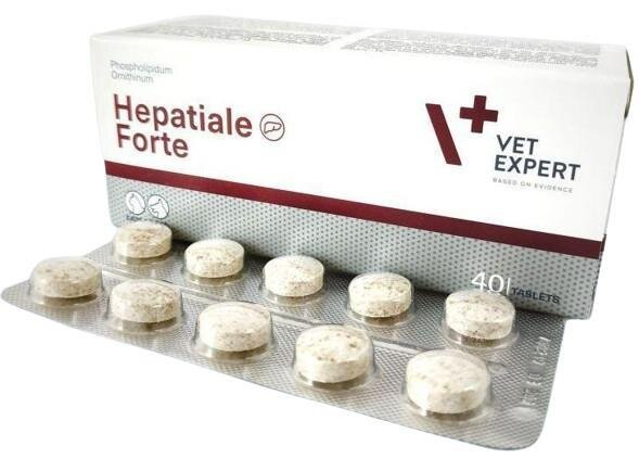 Гепатіалє форте VetExpert Hepatiale Forte для собак і кішок із захворюванням печінки, 40 таблеток