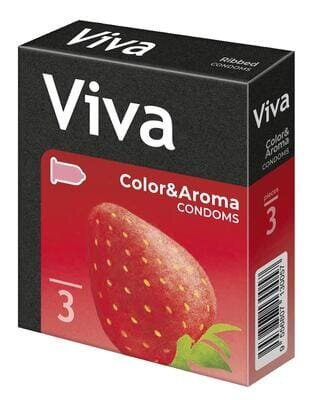 Презервативи Viva Кольорові ароматизовані, 3 штук