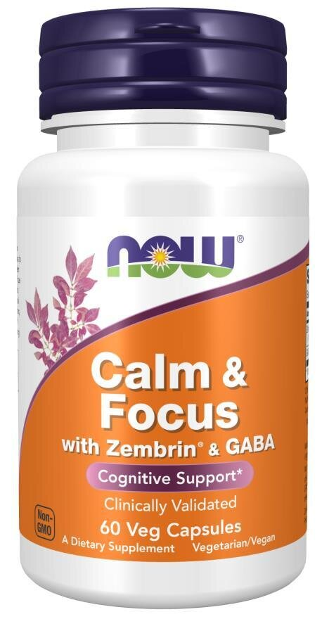 Спокій та зосередженість NOW Calm & Focus with Zembrin & GABA вег. капсули №60