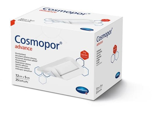 Пов'язка пластирна Cosmopor advance 7,2 см х 5 см стерильна, 25 штук