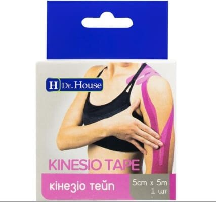 Кінезіо тейп H Dr. House 5 см х 5 м, рожевий
