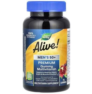 Мультивітаміни для чоловіків 50+ Nature's Way Alive! Men's 50 + Multi-Vitamin Multi-Mineral, 75 таблеток