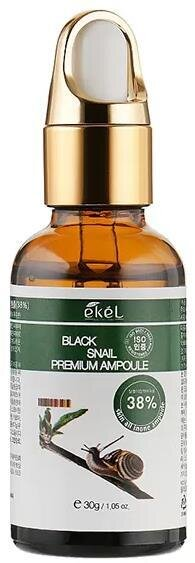 Сироватка для обличчя Ekel Premium Ampoule Black Snail ампульна глибоке зволоження з екстрактом чорного равлика, 30 мл