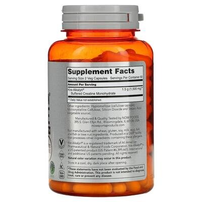Креатин NOW Kre-Alkalyn Creatine 750 мг, 120 капсул