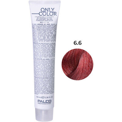 Крем-фарба для волосся Palco Professional Only Color безаміачна № 6.6 блонд темно-червоний, 100 мл