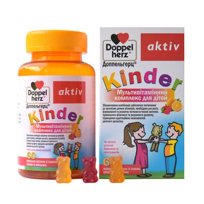 Доппельгерц Kinder Мультивітамінний комплекс пастилки жувальні №60 у флак.