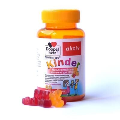 Доппельгерц Kinder Мультивітамінний комплекс пастилки жувальні №60 у флак.