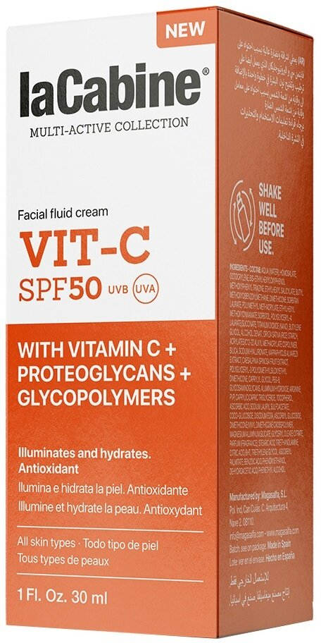 Крем-флюїд для обличчя La Cabine Vit-C з вітаміном С SPF50, 30 мл