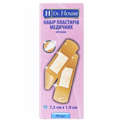 Набір пластирів медичних Dr. House нетканий, 7,2 см х 1,9 см, 10 штук