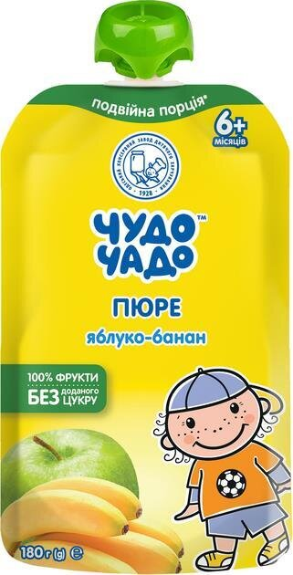 Пюре фруктове Чудо-Чадо Яблуко-банан без цукру з 6 місяців, 180 г