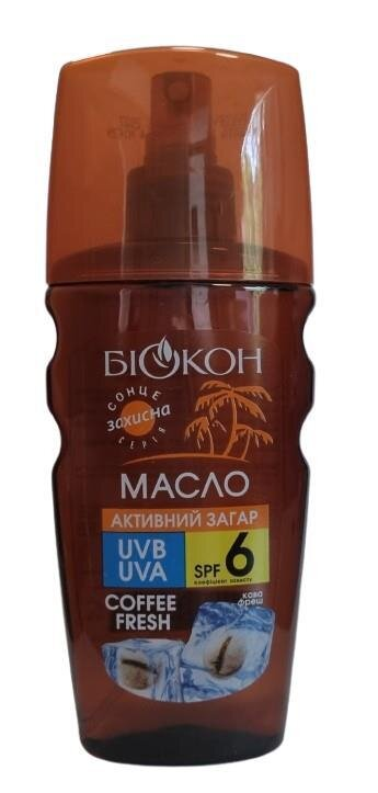 Олія Біокон Coffee Fresh SPF 6 для активної засмаги, 160 мл