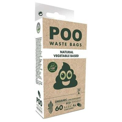 Пакети M-Pets POO Dog Waste Bags Non Scented біорозкладні для прибирання за собаками без запаху, 60 штук