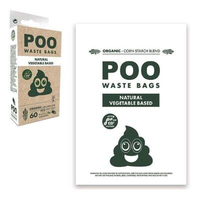 Пакети M-Pets POO Dog Waste Bags Non Scented біорозкладні для прибирання за собаками без запаху, 60 штук