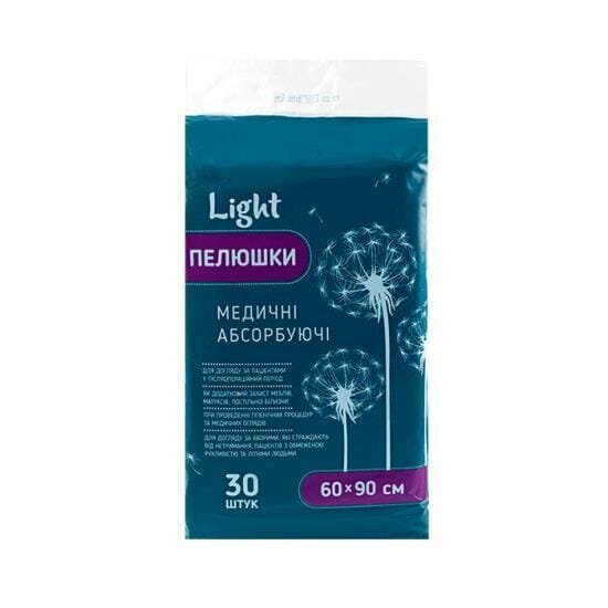 Пелюшки Light одноразові поглинаючі, 60 см х 90 см, 30 штук