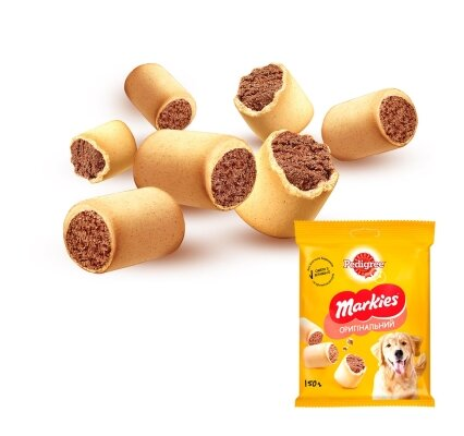 Ласощі для собак Pedigree 8070 Markies М'ясне печиво, 150 г