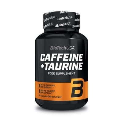 Кофеїн з таурином Biotech Caffeine + Taurine, 60 капсул