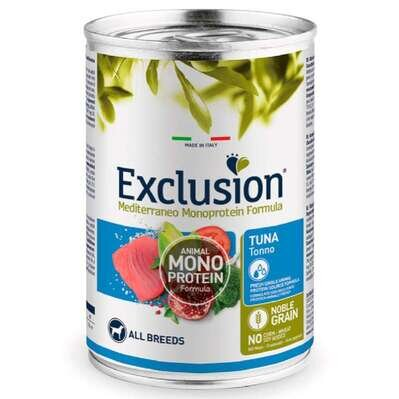 Корм вологий Exclusion Adult Tuna All Breeds Консервований монопротеїновий з тунцем для дорослих собак усіх порід, 400 г