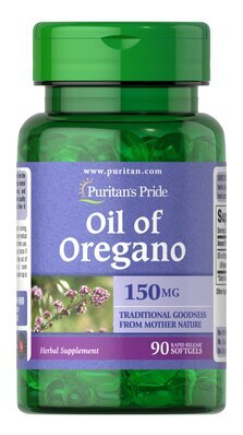 Олія орегано Puritan's Pride Oil of Oregano Extract 150 мг, 90 гелевих капсул