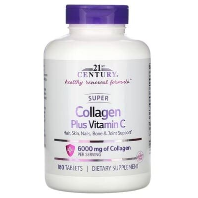 Суперколаген плюс вітамін C 21st Century Super Collagen Plus Vitamin C 1000 мг, 180 таблеток