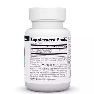 Екстракт виноградних кісточок Source Naturals Proanthodyn Grape Seed Extract 100 мг таблетки №30