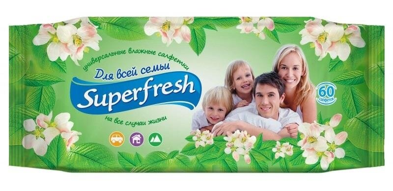 Серветки вологі Superfresh Для всієї родини, 60 шт