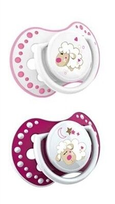 Пустушка силіконова Lovi Night & Day динамічна, 22/810girl, 3-6 місяців, 2 шт