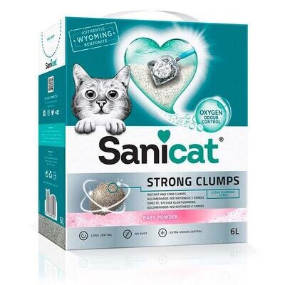 Наповнювач для котячого туалету Sanicat Strong Clumps бентонітовий ультракомкуючий, з ароматом дитячої присипки, 6,77 кг
