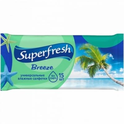 Серветки вологі Superfresh Breeze, 15 шт