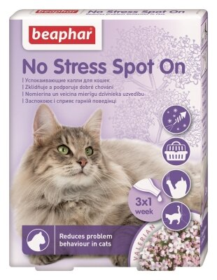 Краплі Beaphar No Stress Spot On заспокійливі для кішок, 3 піпетки