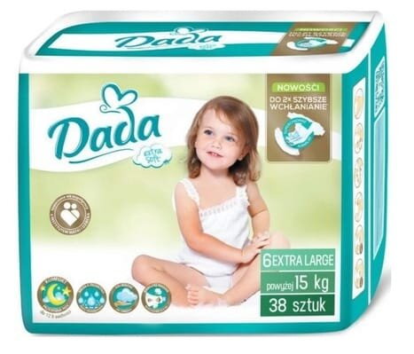 Підгузки Dada Extra Soft Extra Large дитячі, розмір 6, 15+ кг, 38 шт