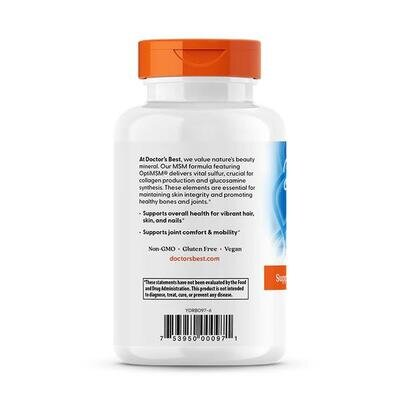 Метилсульфонілметан Doctor's Best MSM with OptiMSM 1500 мг, 120 таблеток