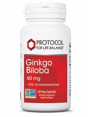 Гінкго Білоба Protocol for Life Balance Ginkgo Biloba 60 мг, 60 веганських капсул