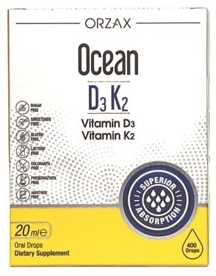 Вітамін D3 + K2 Orzax Ocean D3K2 краплі по 20 мл у флак.