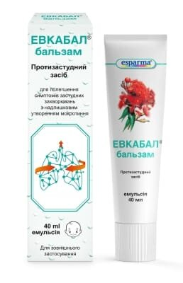 Евкабал бальзам емульсія 3 г/10 г/100 г по 40 мл у тубах