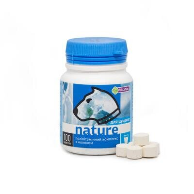 Полівітамінний комплекс Vitomax Nature для цуценят з молоком, 100 таблеток