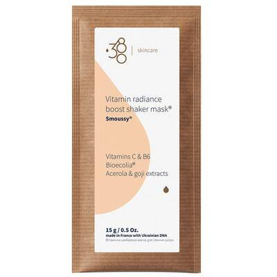 Маска для обличчя 380 Skincare Вітамінна шейкерна для сяйва шкіри, 15 г
