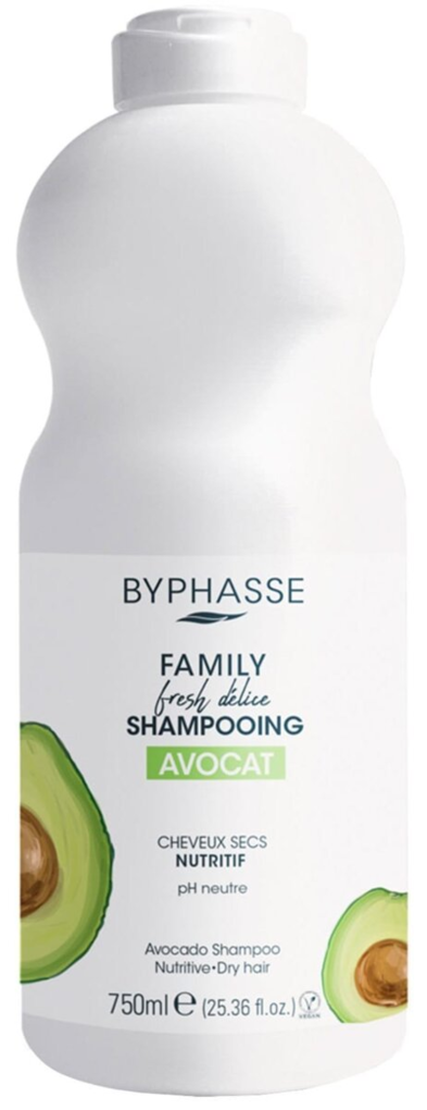 Шампунь Byphasse Family Fresh Delice для сухого волосся з авокадо, 750 мл