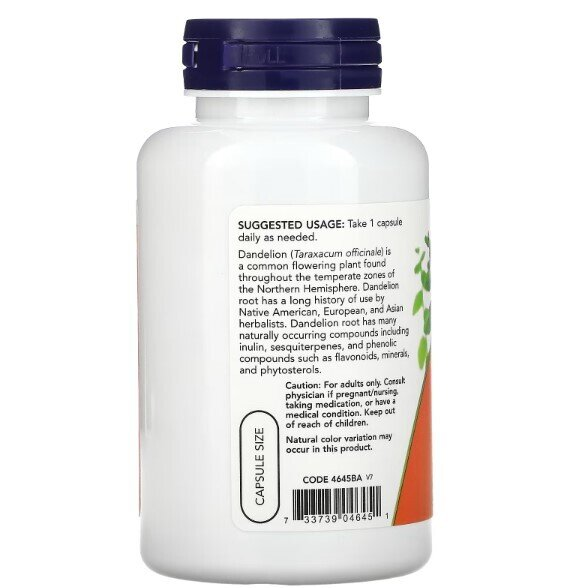 Кульбаби корінь NOW Dandelion Root 500 мг вег. капсули №100