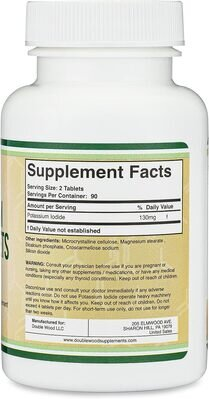 Калій йод Double Wood Potassium Iodide 130мг, 180 таблеток