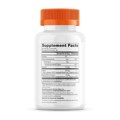 Зеаксантин і лютеїн Doctor's Best Lutein & Zeaxanthin Gummies зі смаком манго, 60 жувальних таблеток