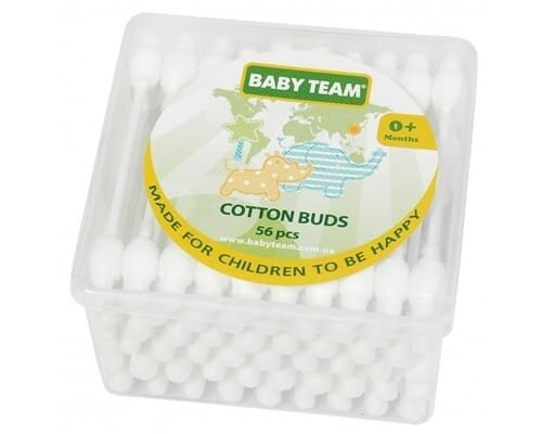 Ватні палички Baby Team з обмежувачем, 56 шт